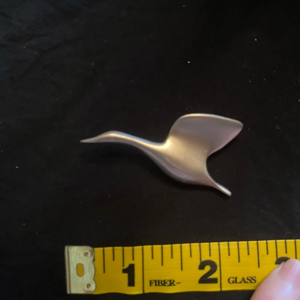Pewter bird brooch swan goose